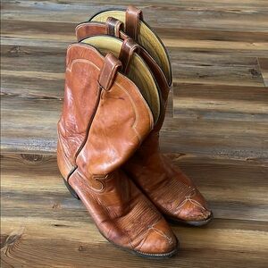 Vintage Tony Lama 10 Men’s Classic Leather Cowboy Boots Rodeo Cowboy